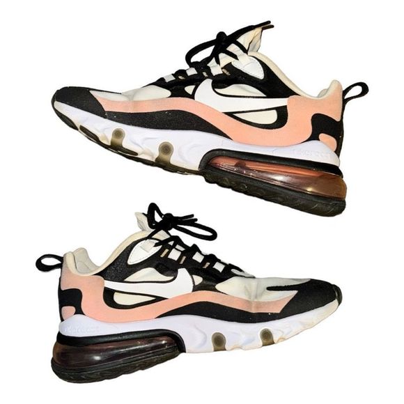 Nike Air Max 270 React Womens Size 8 Running Shoes Coral Pink Black AT6174-005 - Picture 11 of 14